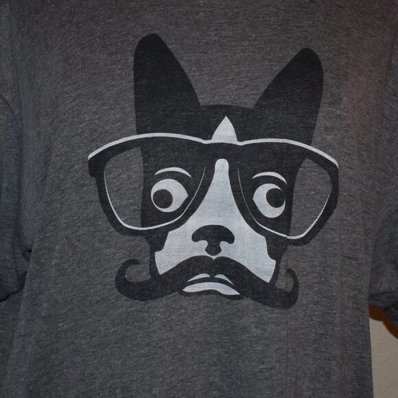 Dog Mustache Glasses Grey Tee- XXL - Picture 2 of 3